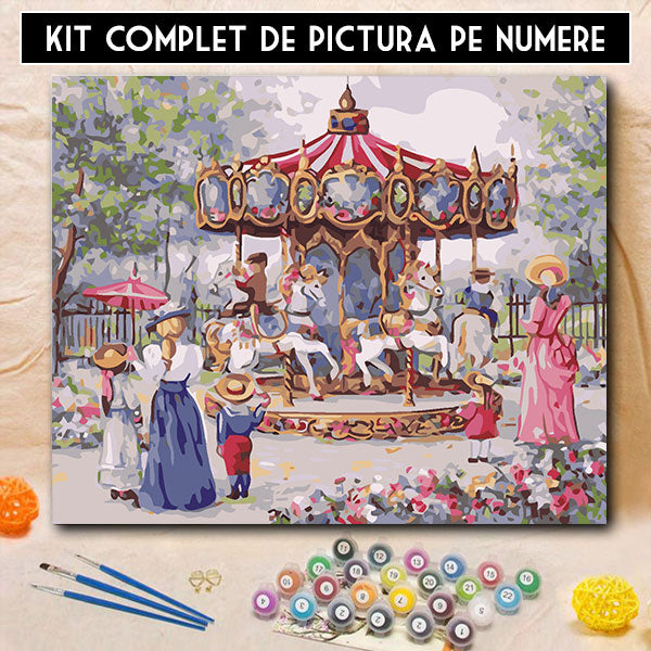 Kit Pictura pe Numere - Caruselul Copilariei