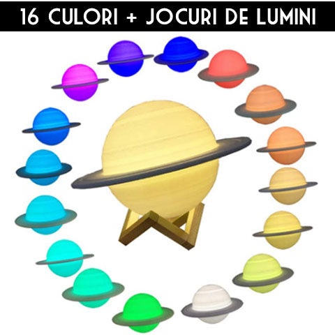 lampa saturn 3d colorata