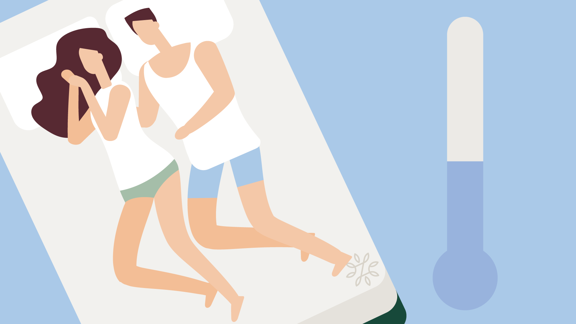 illustration of two people on bed