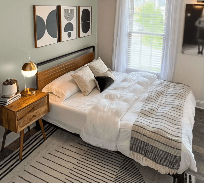 suzanne bed frame with neutral room decor