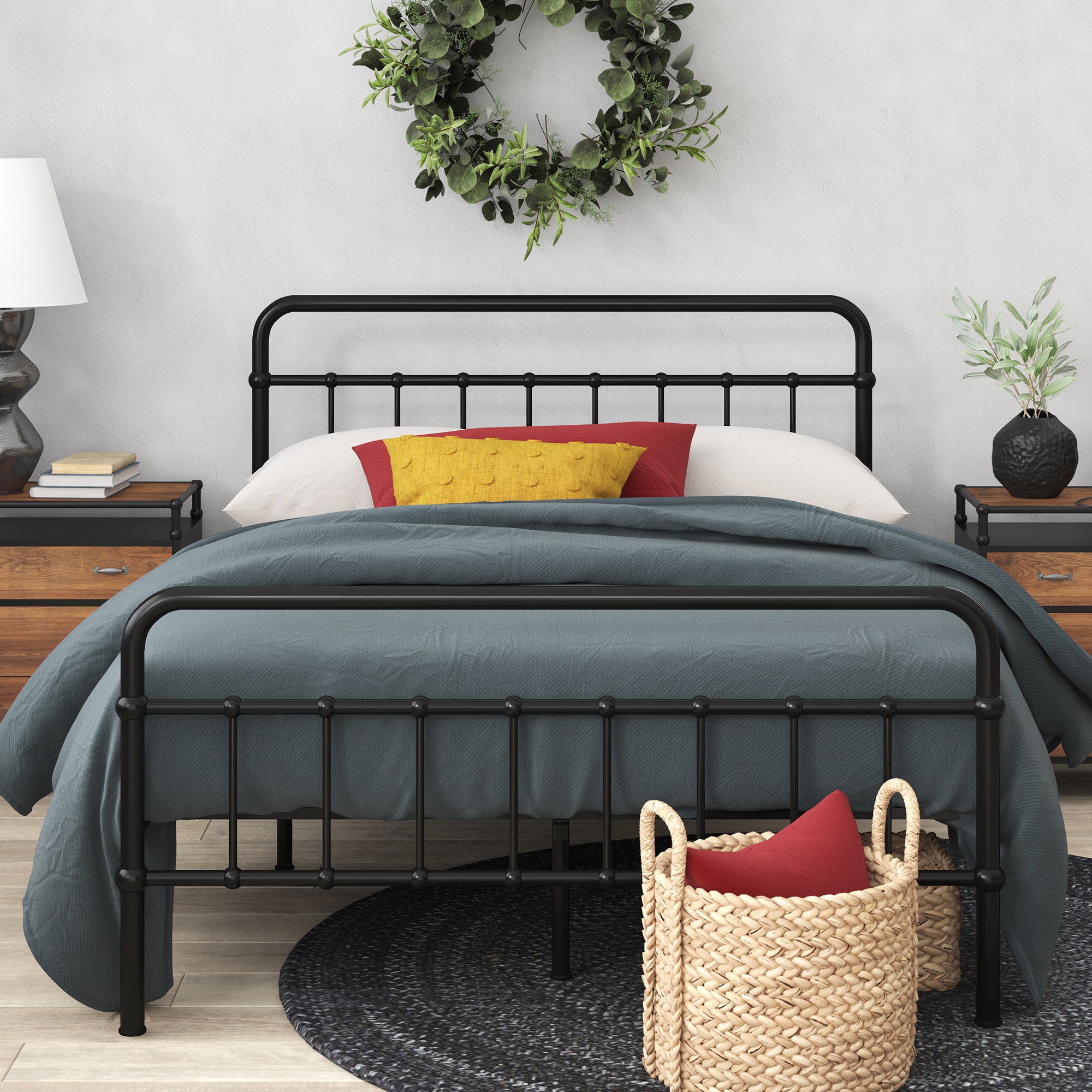 Florence Metal Platform Bed Frame , Zinus Full / Grey