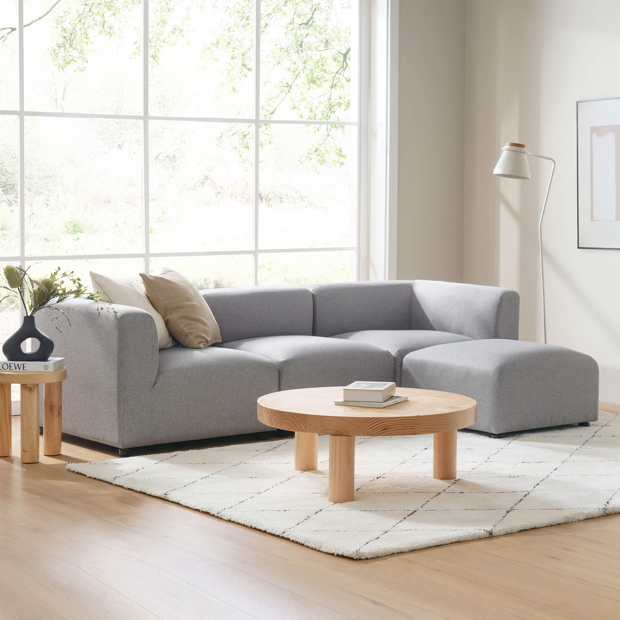 Luca Reversible Chaise Sectional Sofa Grey