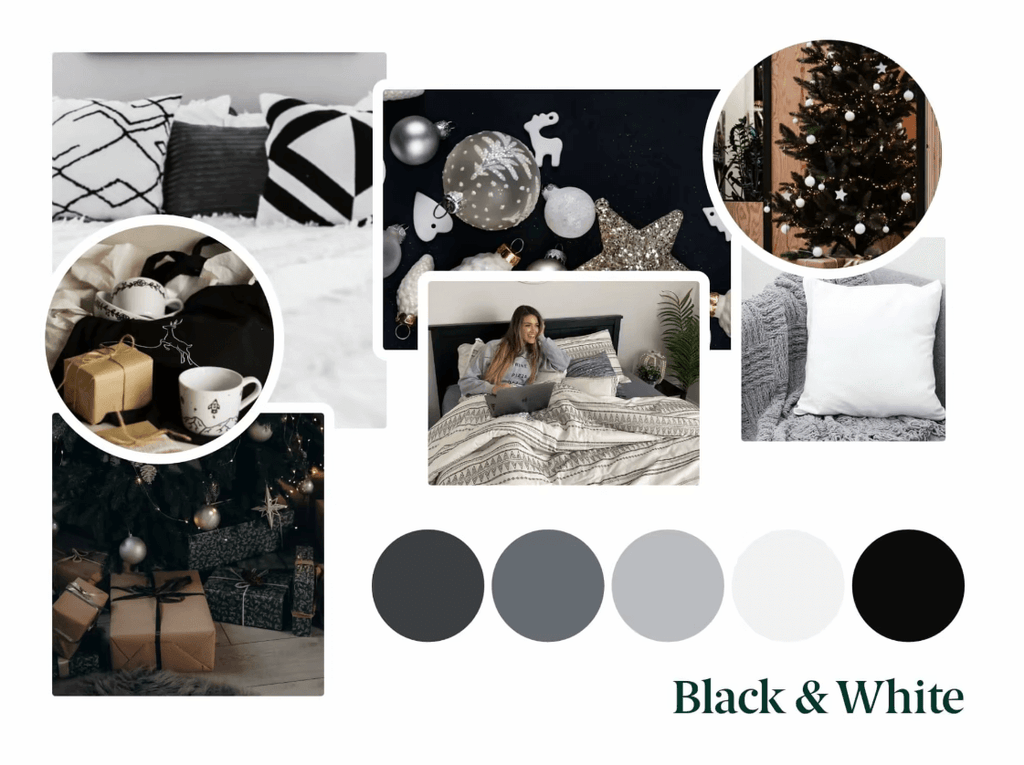 black and white holiday color palette