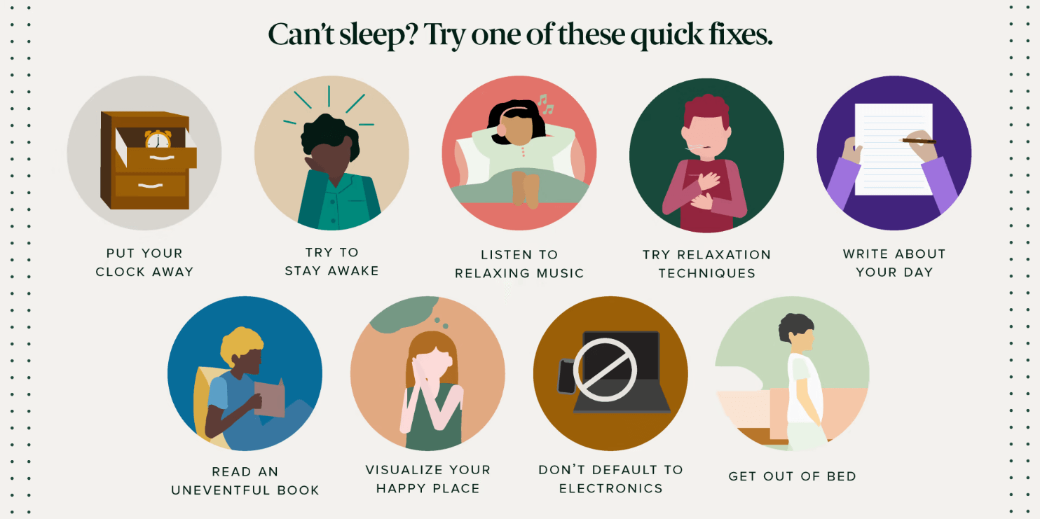 cant sleep? try one of these fixes to fall asleep better.