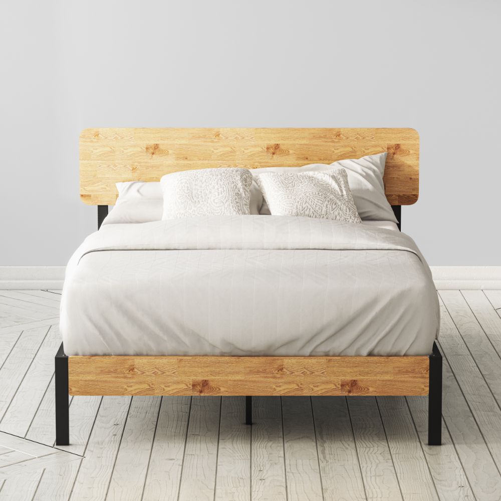Olivia Metal And Wood Platform Bed Frame , Zinus Queen