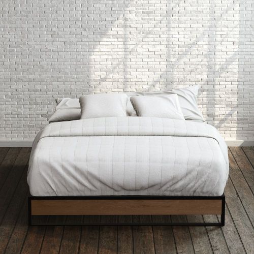 Image of GOOD DESIGN Award Winner - Suzanne Metal and Bamboo Platform Bed Frame - Brown / 10