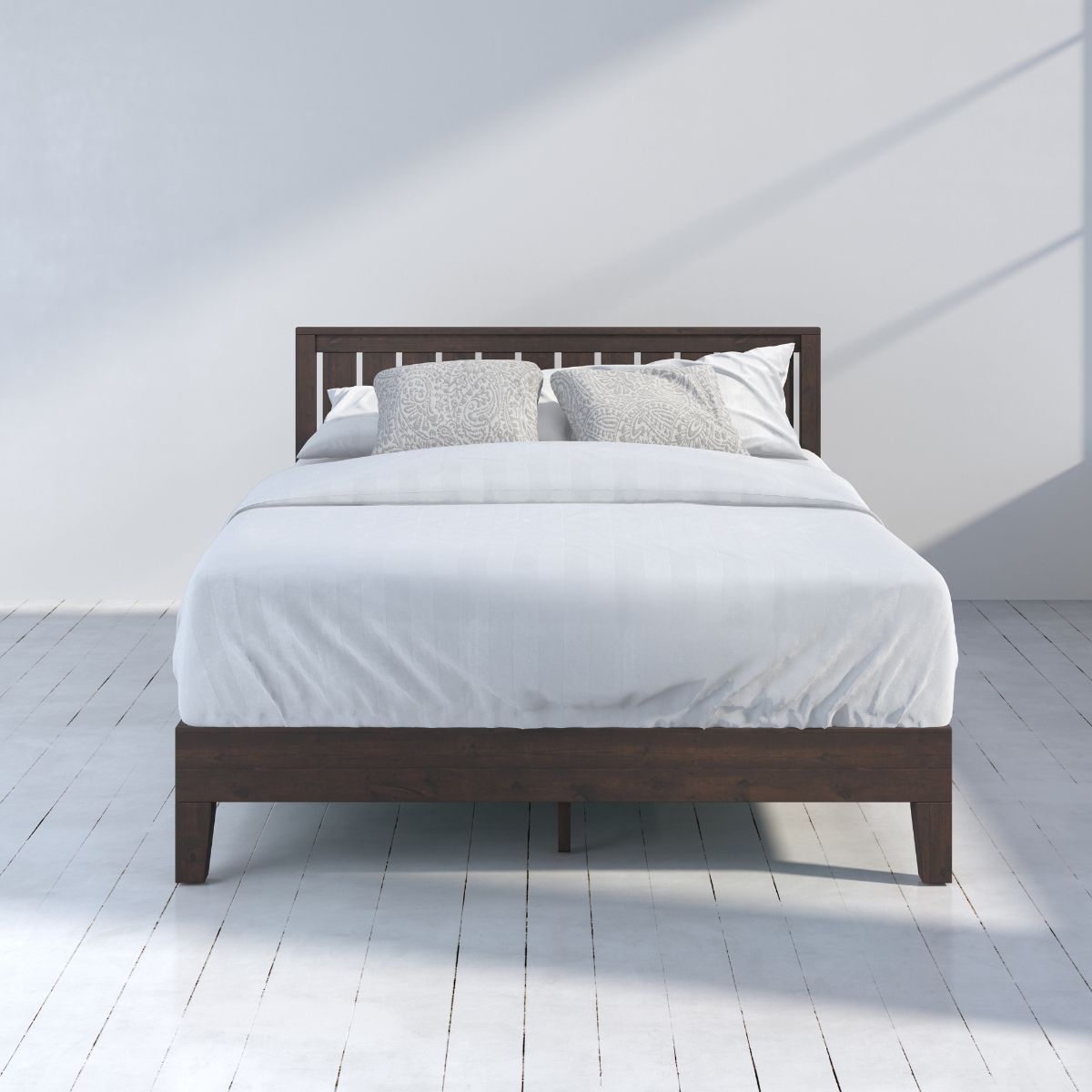 Vivek Deluxe Wood Platform Bed Frame , Zinus Twin