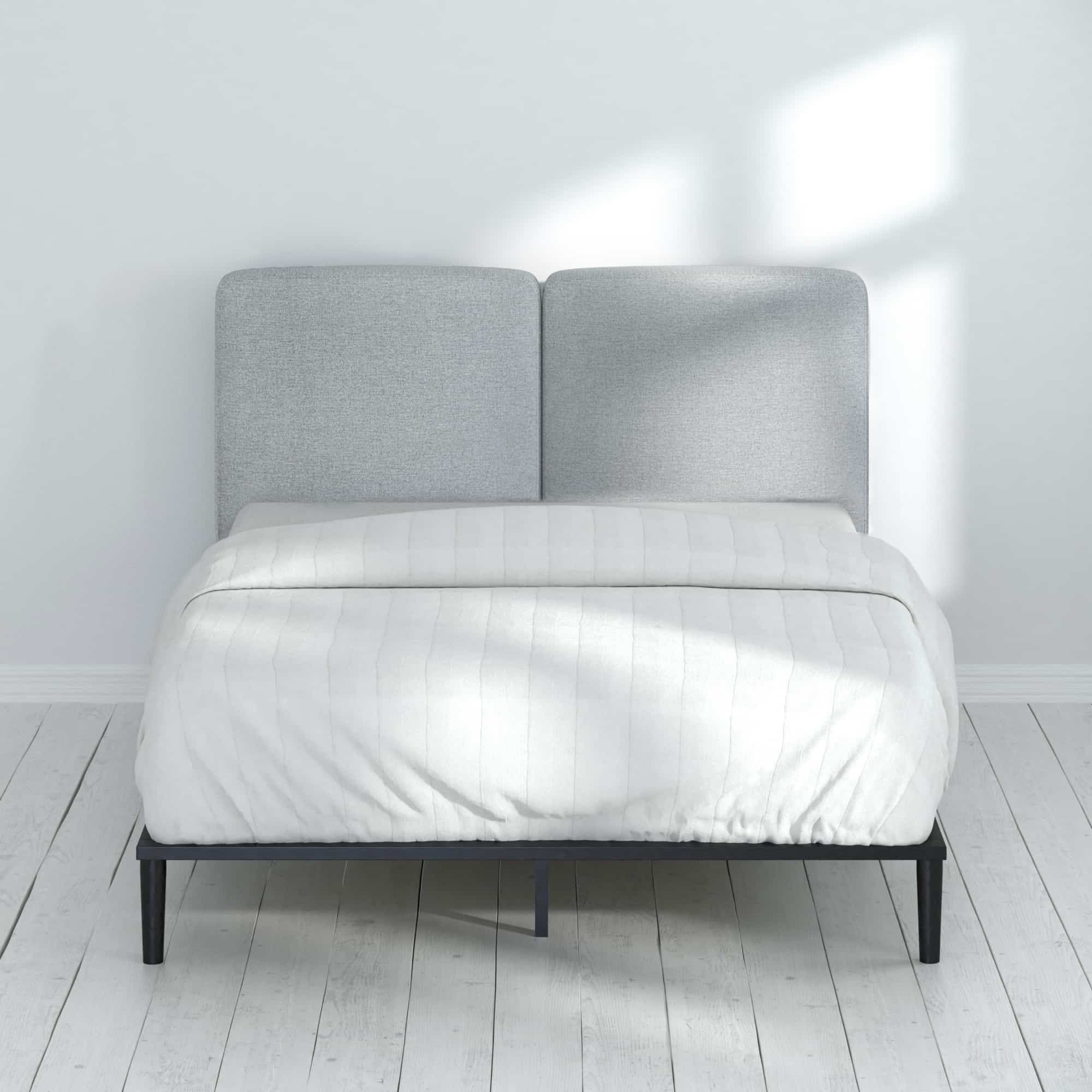 Parker Customizable Platform Bed Frame | Zinus Mid-Century / Light Grey Cushion / Twin