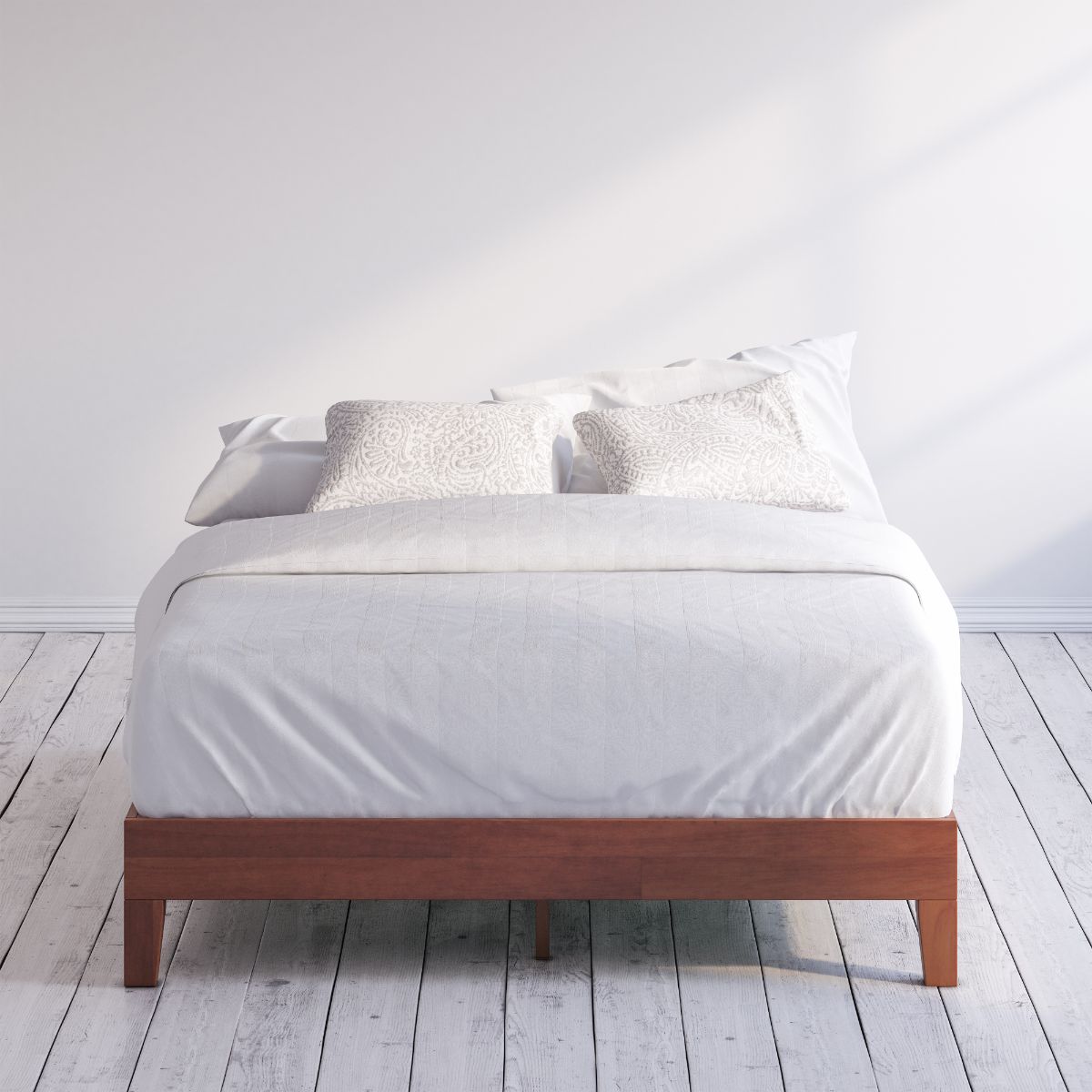 Wen Deluxe Wood Platform Bed Frame , Zinus Queen