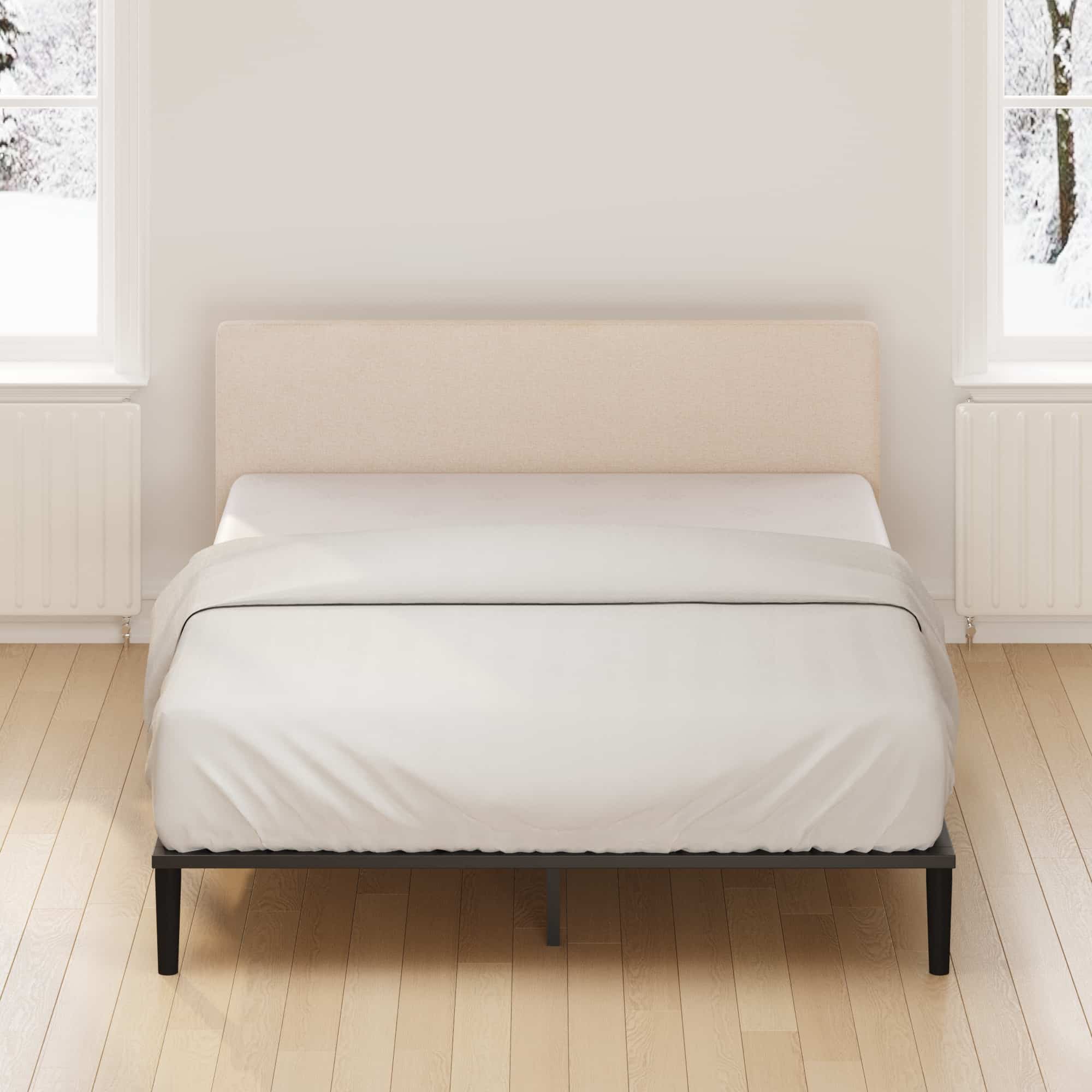 Parker Customizable Platform Bed Frame | Zinus Mid-Century / Taupe Cushion / Twin