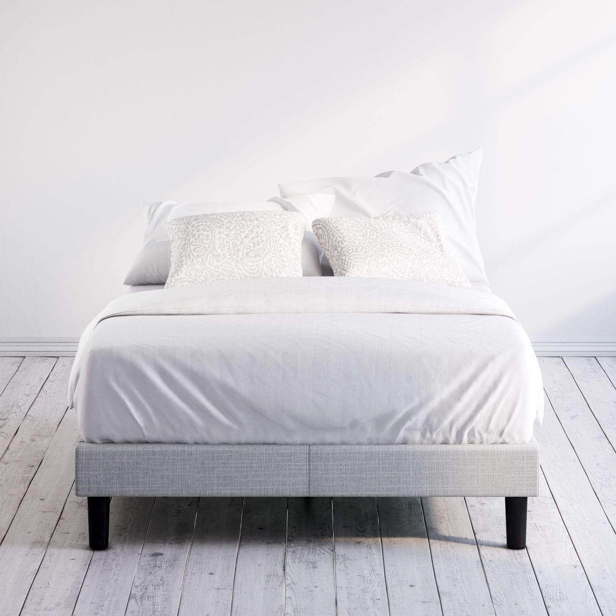 Curtis Upholstered Platform Bed Frame Full / Light Grey