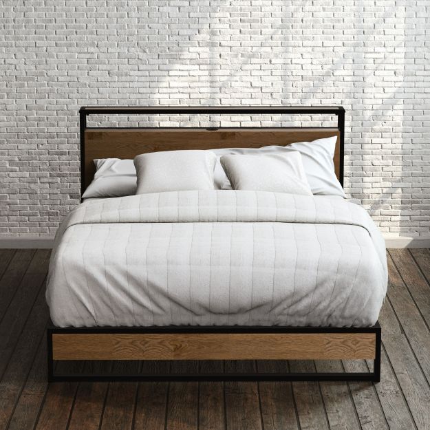 bed frame with headboard queen size