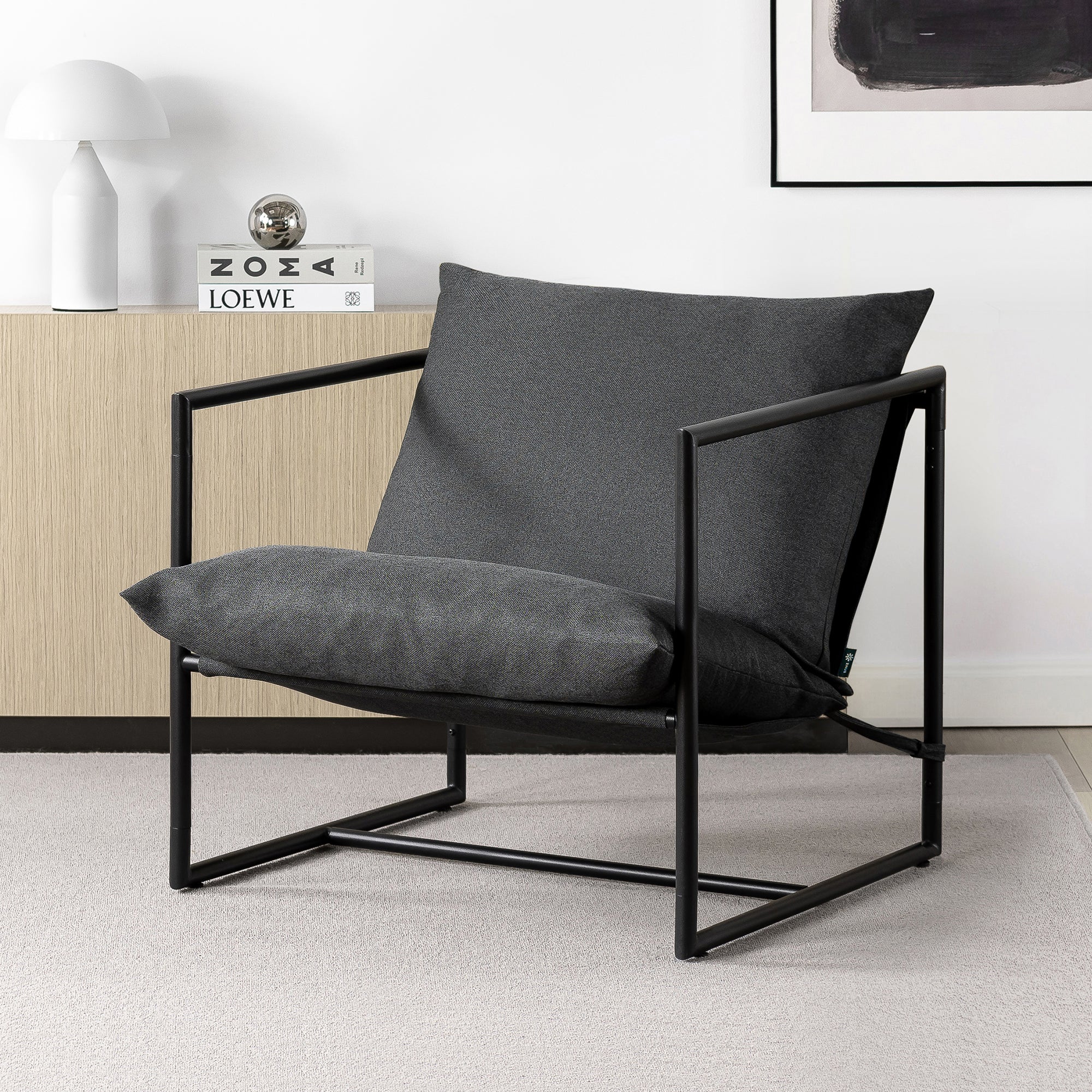 Aidan Sling Accent Chair Dark Grey