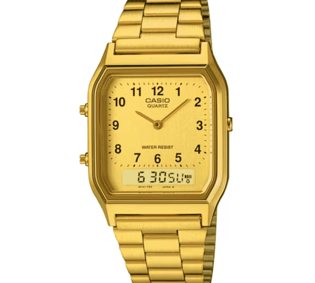 Casio A168WG Retro Vintage A168WG-9VT Gold Tone Stainless Steel Illuminator  Watch 