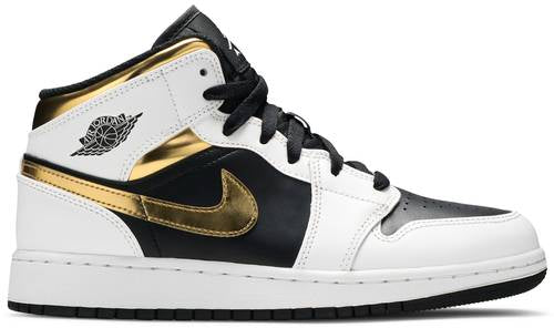 gold and white jordan 1