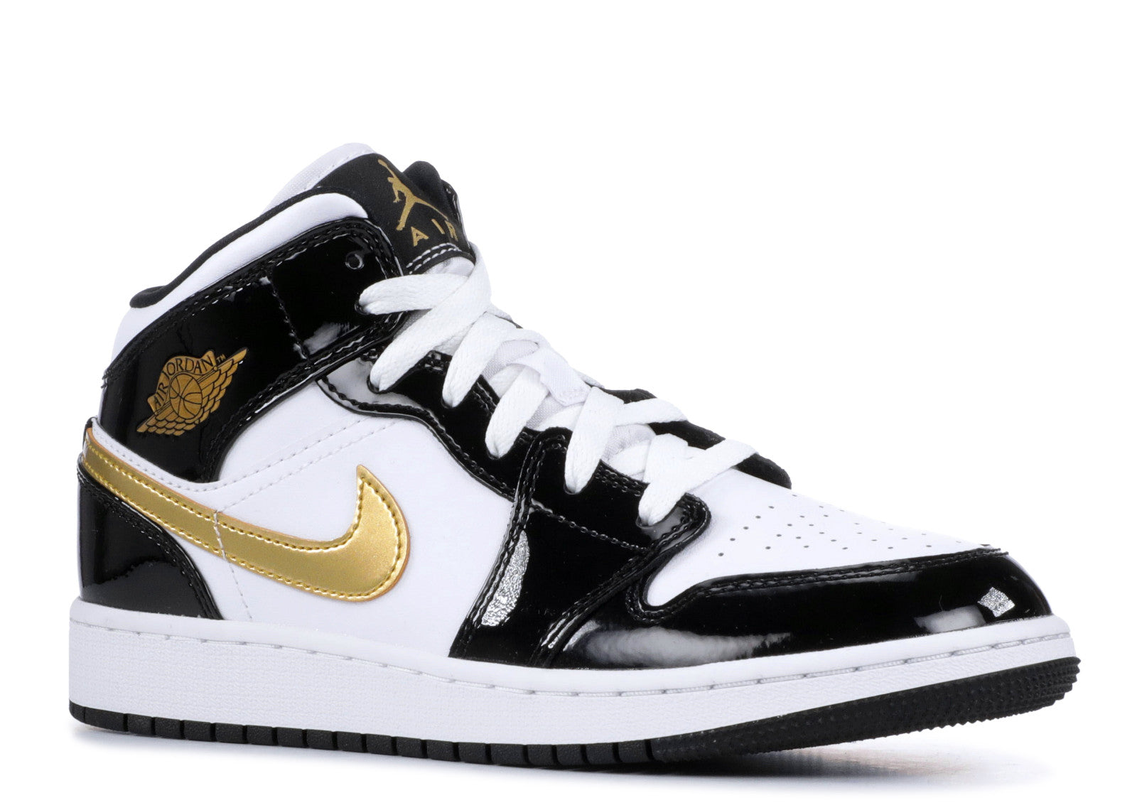 black white and gold jordan 1s