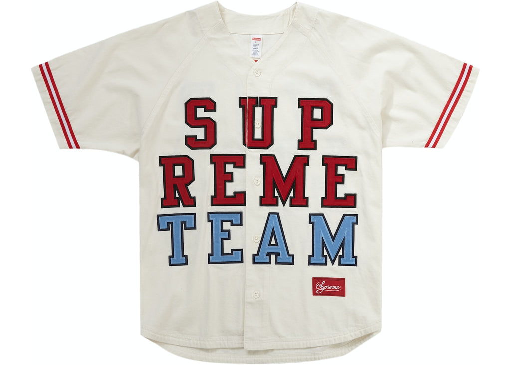 🔥Supreme FW22 Denim Baseball Jersey Denim Size XXL .Sold Out ! With  Receipt.