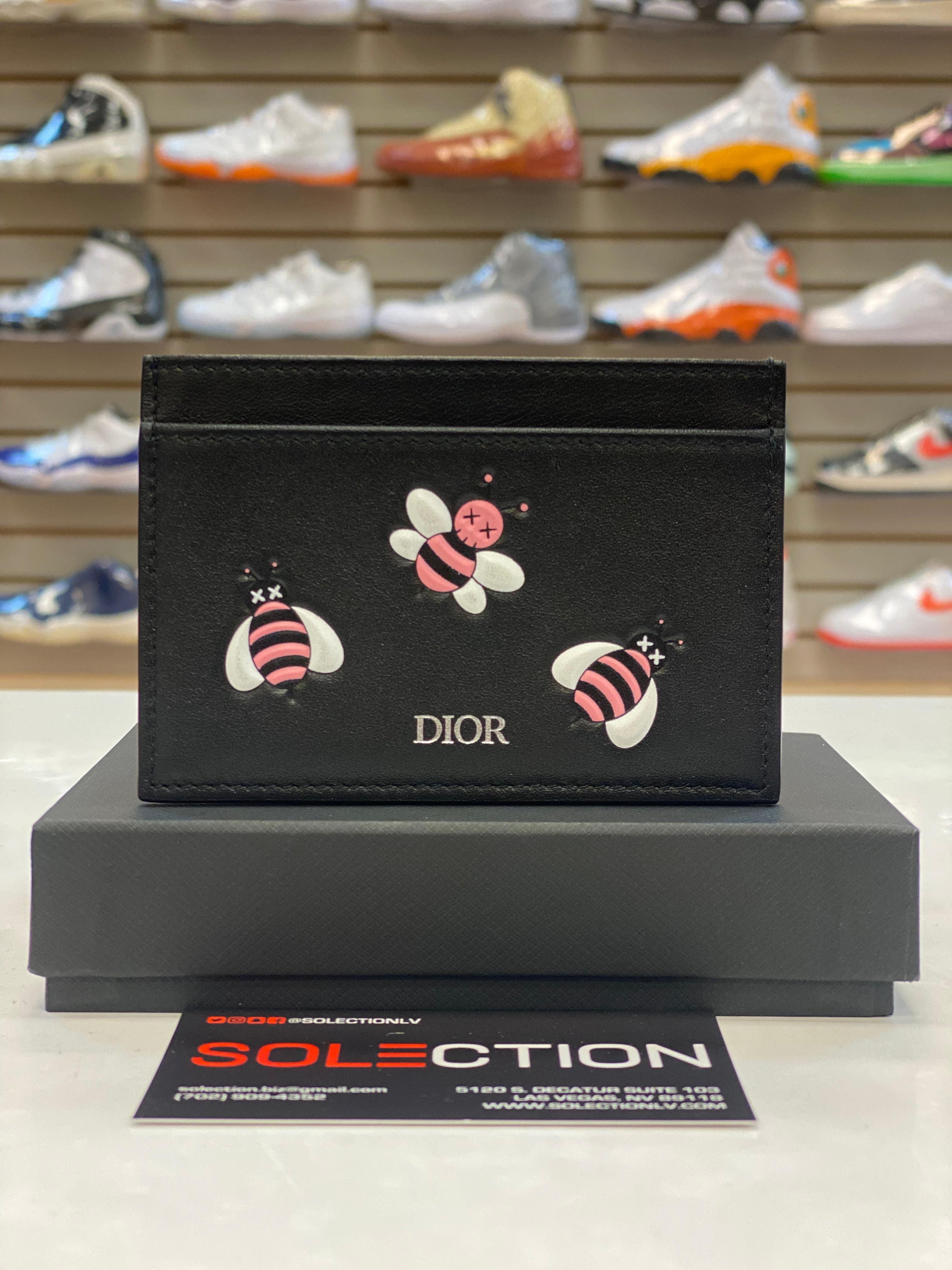 Black Dior Dior x Kaws Bees Zip Around Wallet