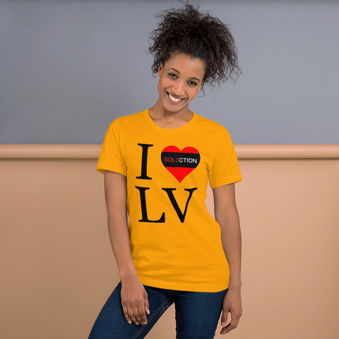 SOLECTION I Love LV Unisex Short Sleeve Jersey T-Shirt Black Heart Heather Orange / 2XL