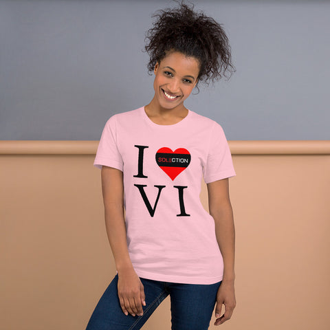 I Love VI - Ladies Short Sleeve Jersey T-Shirt