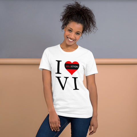 I Love VI - Ladies Short Sleeve Jersey T-Shirt