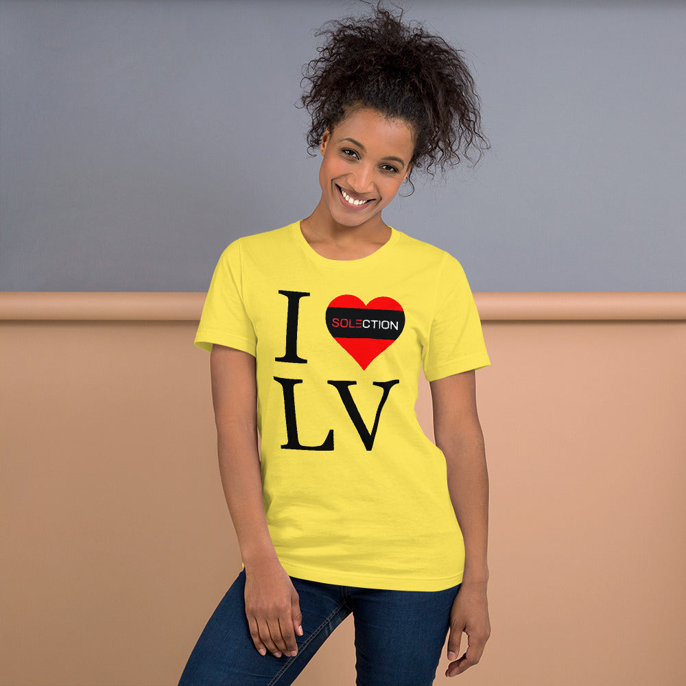 SOLECTION I Love LV Unisex Short Sleeve Jersey T-Shirt Black Heart Heather Orange / 2XL