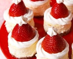 Santa hat cheesecake bars