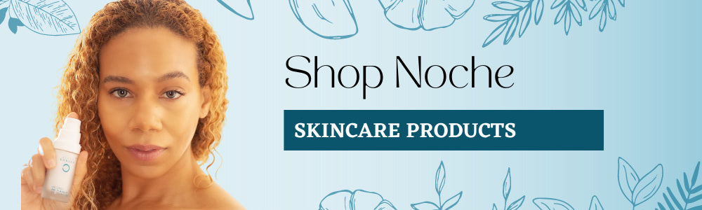 Shop Noche (blue background with flowers)