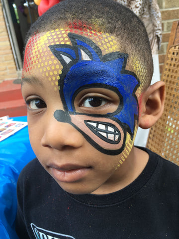 sonic the hedgehog face paint 