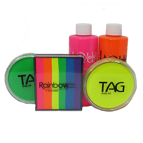 TAG Neon Coral Face Paint, Silly Farm Supplies