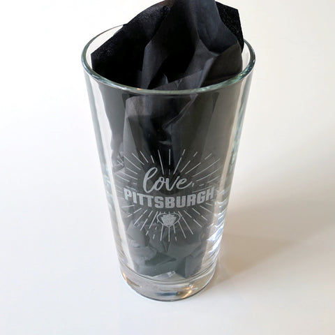 love, Pittsburgh Pint Glass