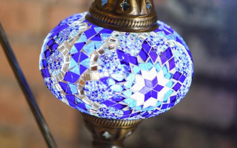 Turkish Mosaic Lamp in Blues