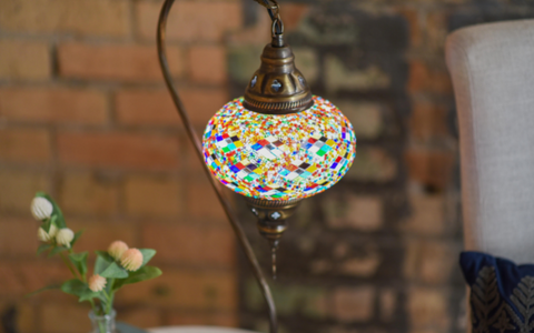 Turkish Mosaic Lamp in Rainbow