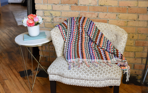 Rainbow Pom Pom Towel-Blanket