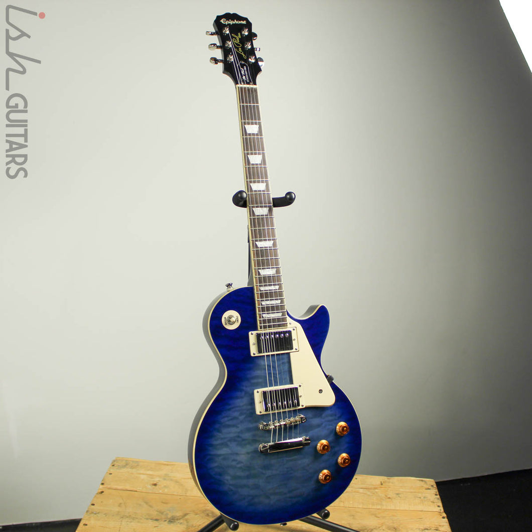 16 Epiphone Les Paul Standard Pro Blueburst Ish Guitars