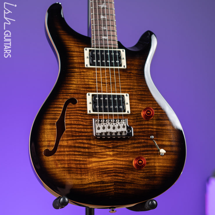 PRS SE Custom 22 Semi-Hollow Black Gold Sunburst – Ish Guitars