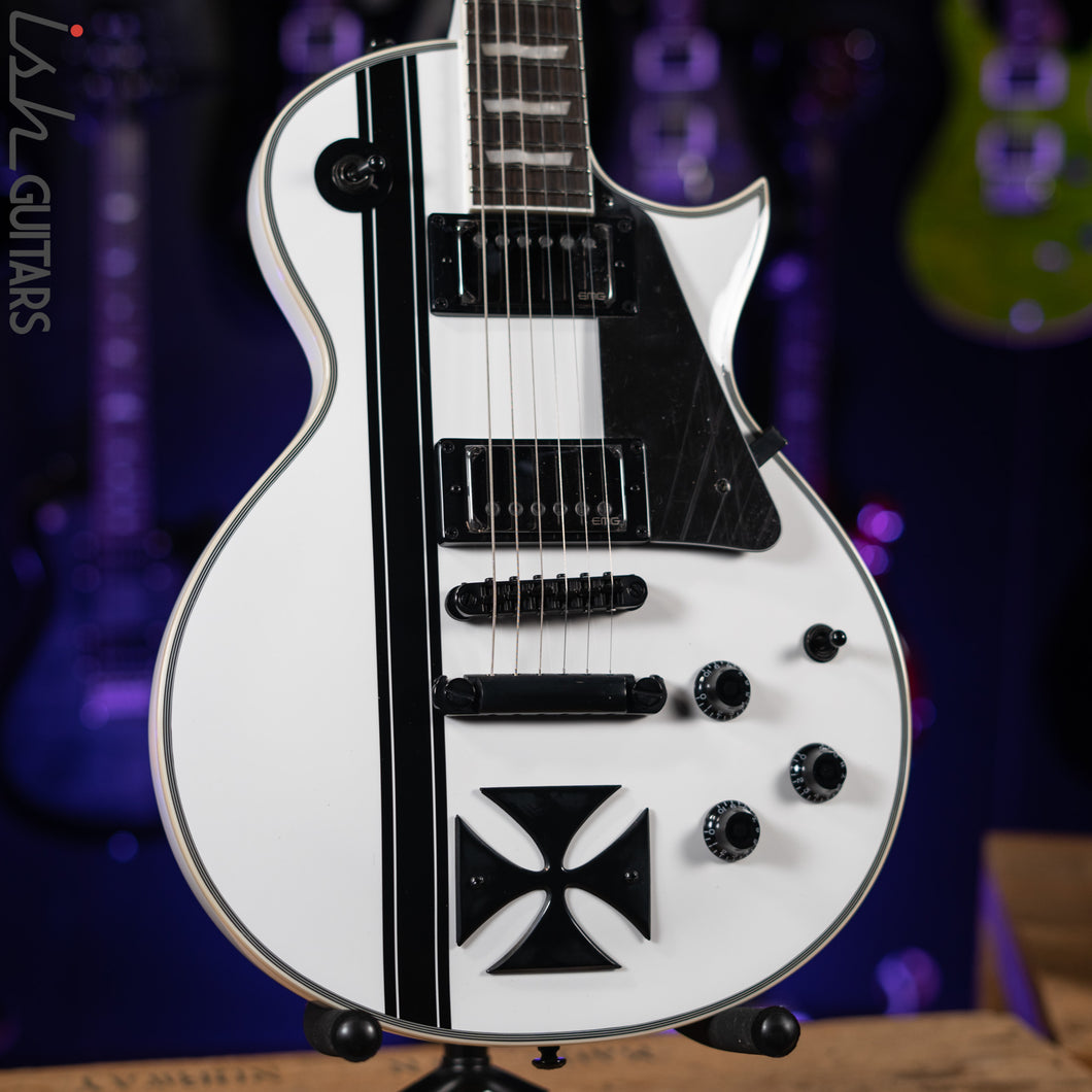 Esp Ltd Iron Cross James Hetfield Signature Snow White Ish Guitars