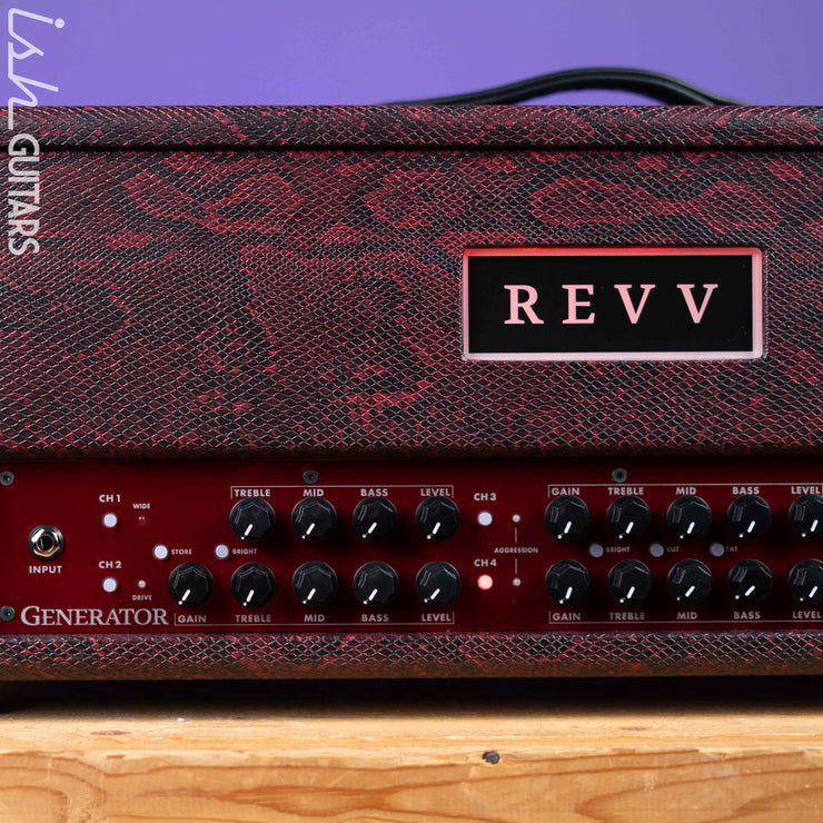 Revv Generator 120 MK3 120W Tube Amp Head Custom Red Snakeskin