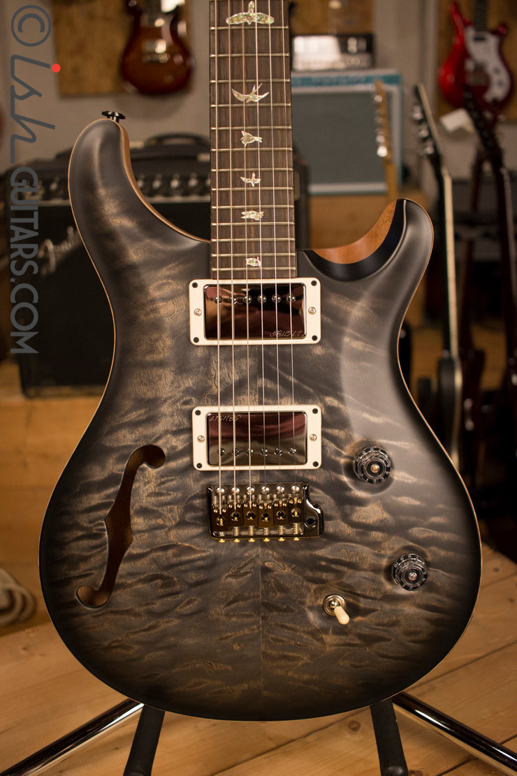 Paul Reed Smith PRS Custom 24 Semi-Hollow Wood Library Quilt Top Charcoal Burst
