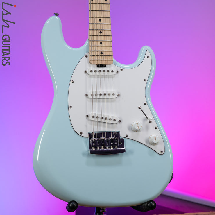 Sterling by Music Man Cutlass SSS Daphne Blue – Ish Guitars