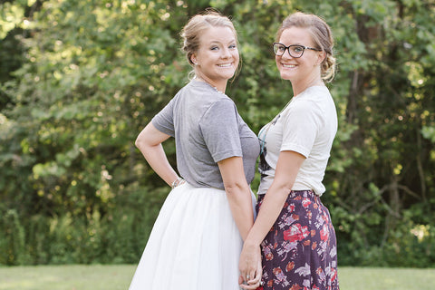 Twin Sisters holding hands Twinning Store Rock Paper Sisters