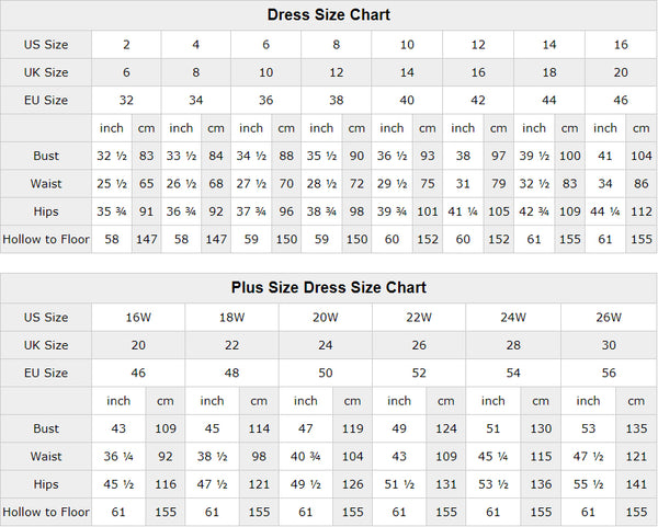 Dress Size Chart Us