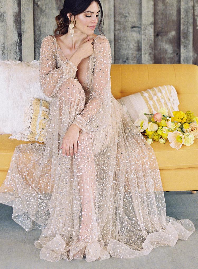 long sleeve dress glitter