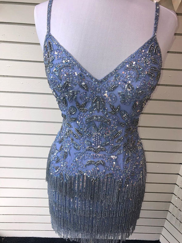 light blue beaded dress
