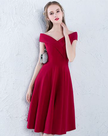 Homecoming Dress Off-the-shoulder Red Short Prom Dress Party Dress JK0 ...