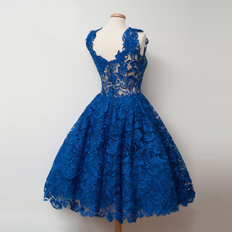 2017 Homecoming Dress Lace Royal Blue Short Prom Dress Party Dress JK1 ...