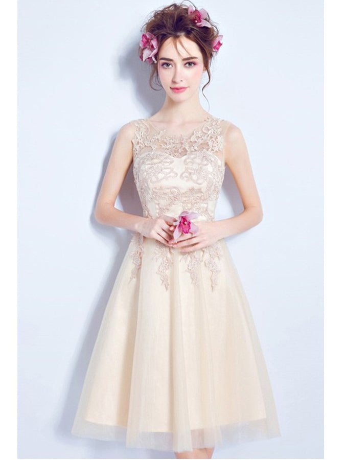 Beautiful Homecoming Dress Knee-length Appliques Short Prom Dress Part ...