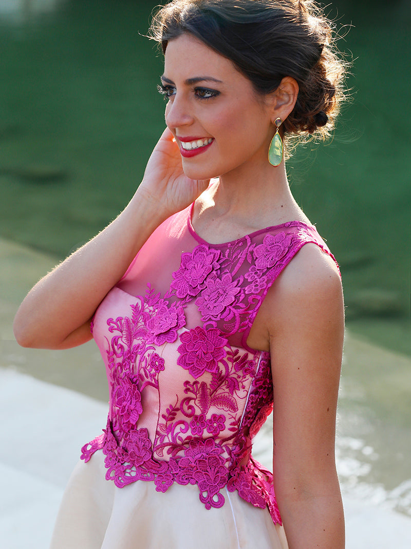 fuschia party dress