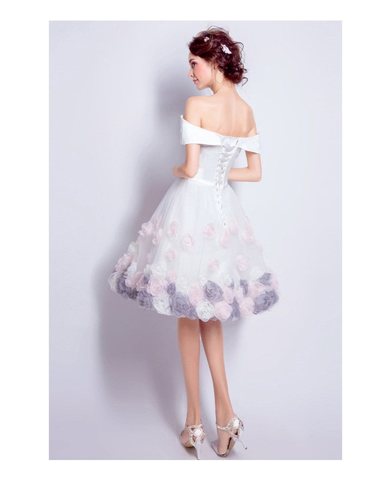 Beautiful Homecoming Dresses A Line Rose Floral Short Prom Dress Party Dress Jk596 Annapromdress