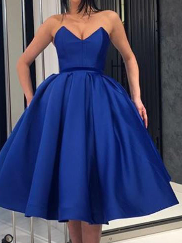 Ball Gown Homecoming Dresses Tea-length Simple Short Prom Dress Party ...